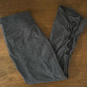 Lululemon heather gray leggings with cross cross ankle